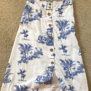 Mango chinoiserie midi skirt